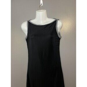 Vintage Ann Mali Dress Womens Small Black Knit Sleeveless Tank Sheath Made USA